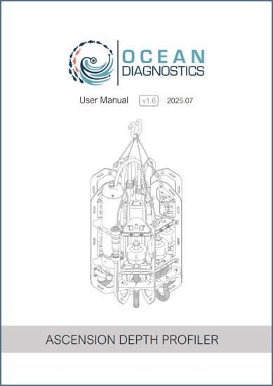 Front cover of the Ascension depth sampler user/instruction manual. Click to download.