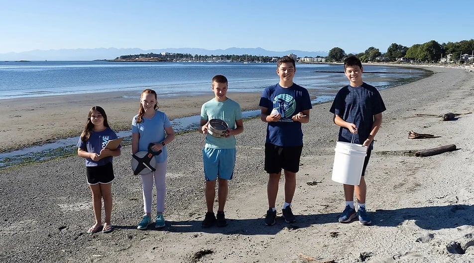 Students Studying Marine Pollution