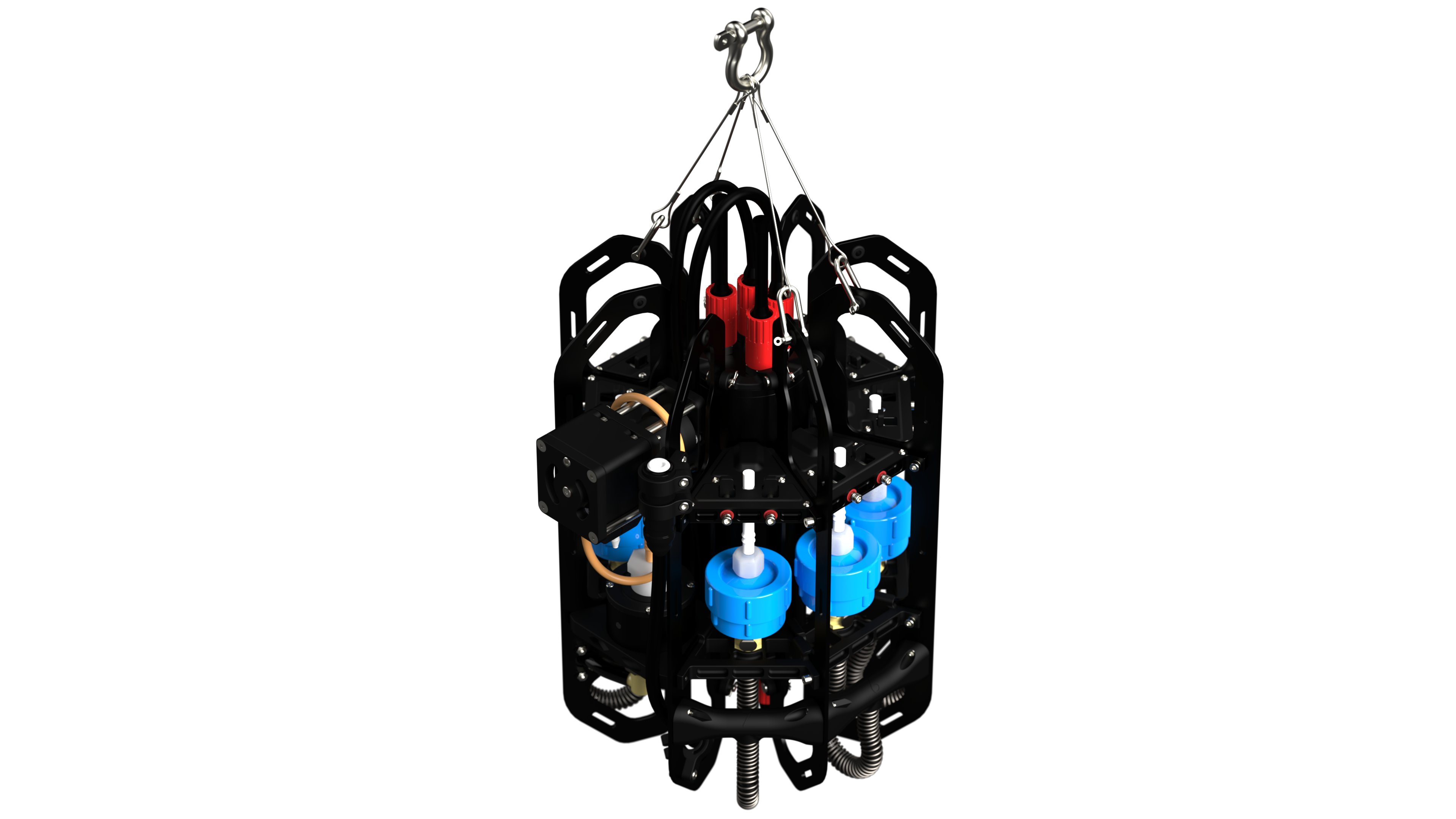 Ascension eDNA Sampler product rendering showing the pump and CTD sensor